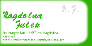 magdolna fulep business card